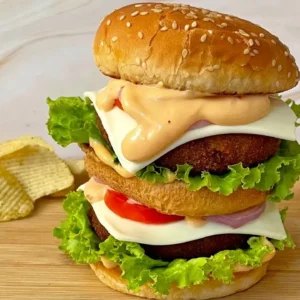 Double Patty Aloo Tikki Burger